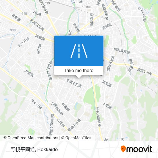 上野幌平岡通 map
