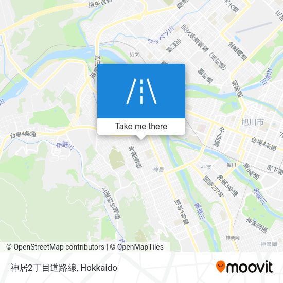 神居2丁目道路線 map