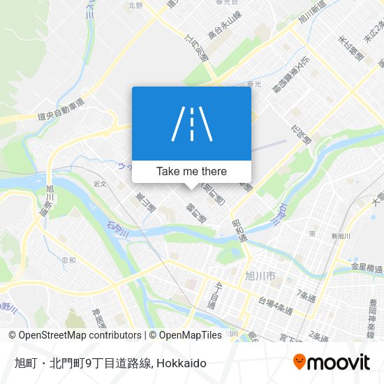 旭町・北門町9丁目道路線 map