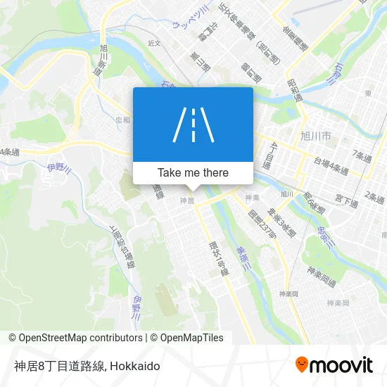 神居8丁目道路線 map