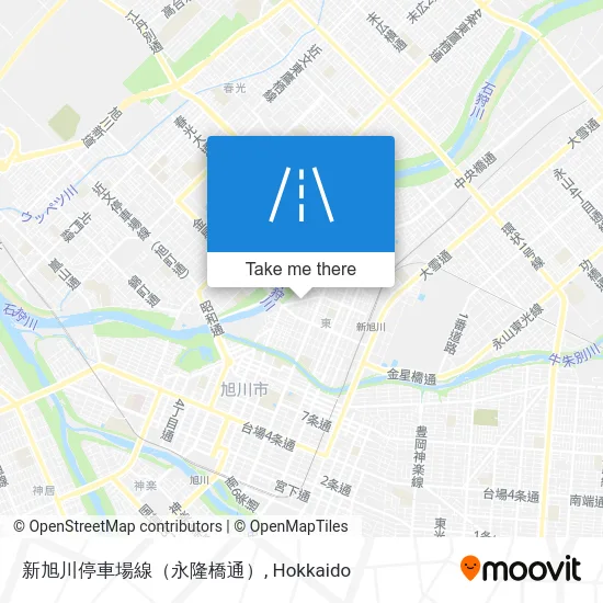 New Asahikawa Station Line (Eiryū Bridge Street) map