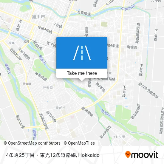 4条通25丁目・東光12条道路線 map