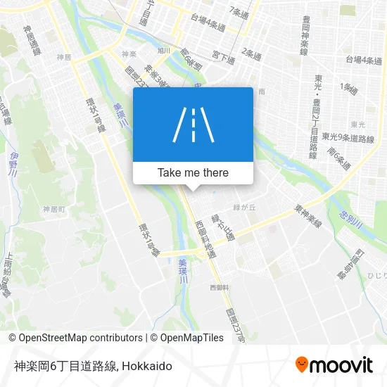 神楽岡6丁目道路線 map