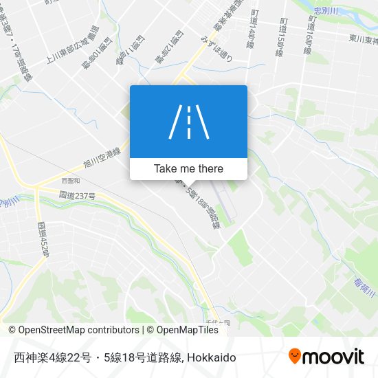 西神楽4線22号・5線18号道路線 map