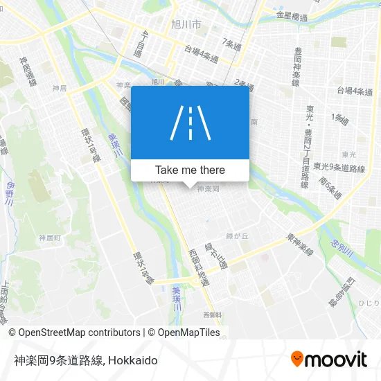 神楽岡9条道路線 map