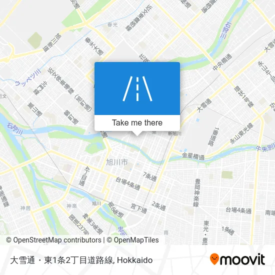 大雪通・東1条2丁目道路線 map