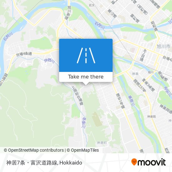 神居7条・富沢道路線 map