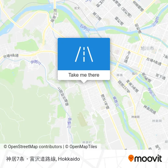 神居7条・富沢道路線 map