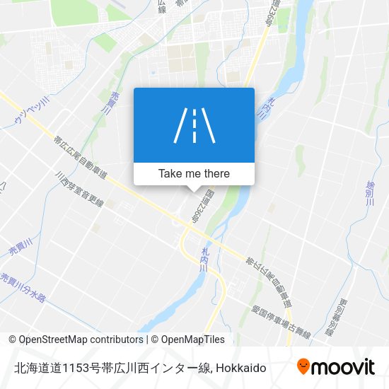 北海道道1153号帯広川西インター線 map