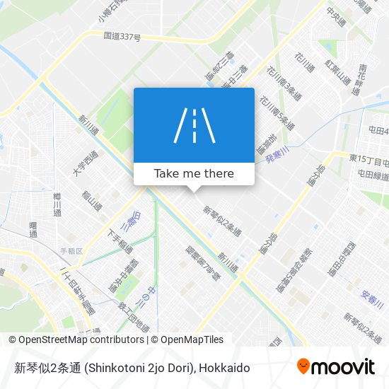 新琴似2条通 (Shinkotoni 2jo Dori) map