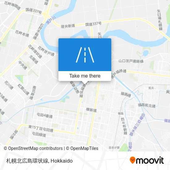 Sapporo Kitahiroshima Ring Road map