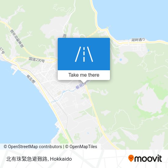北有珠緊急避難路 map