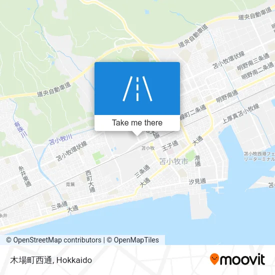 Kiba-cho Nishi-dori map