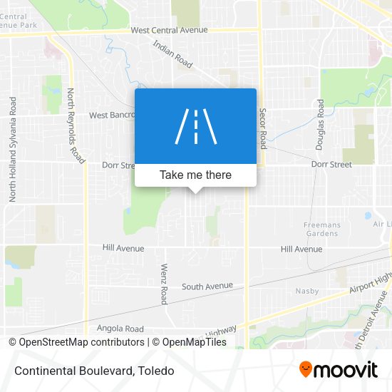 Continental Boulevard map