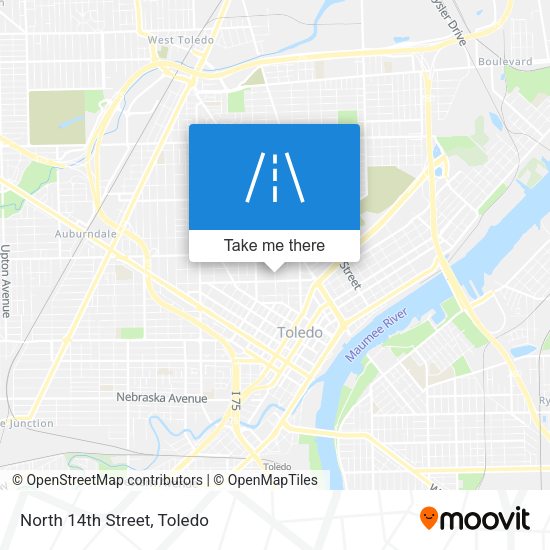 North 14th Street map