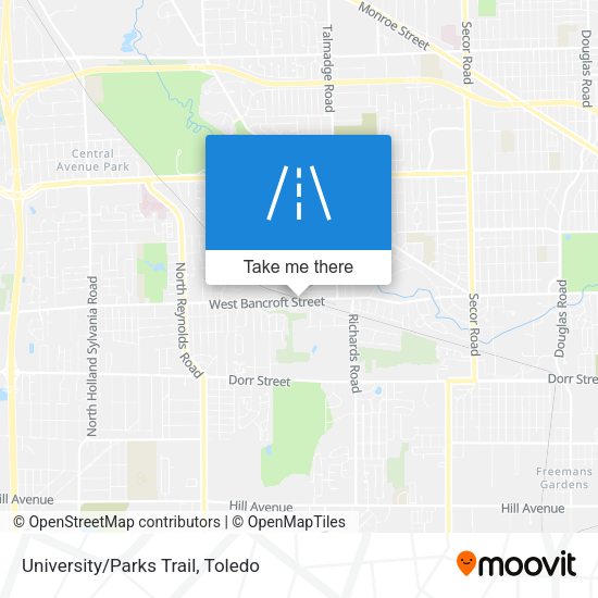 University/Parks Trail map