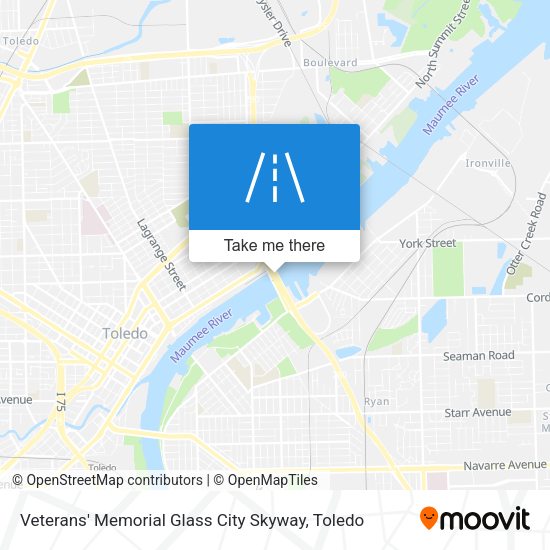 Veterans' Memorial Glass City Skyway map