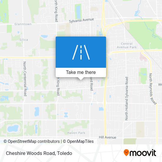 Cheshire Woods Road map