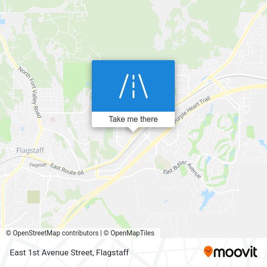Mapa de East 1st Avenue Street