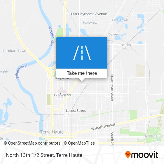 North 13th 1/2 Street map