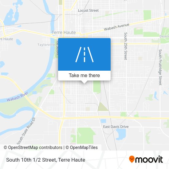 South 10th 1/2 Street map