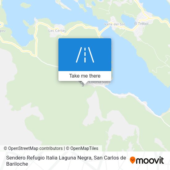 Sendero Refugio Italia Laguna Negra map