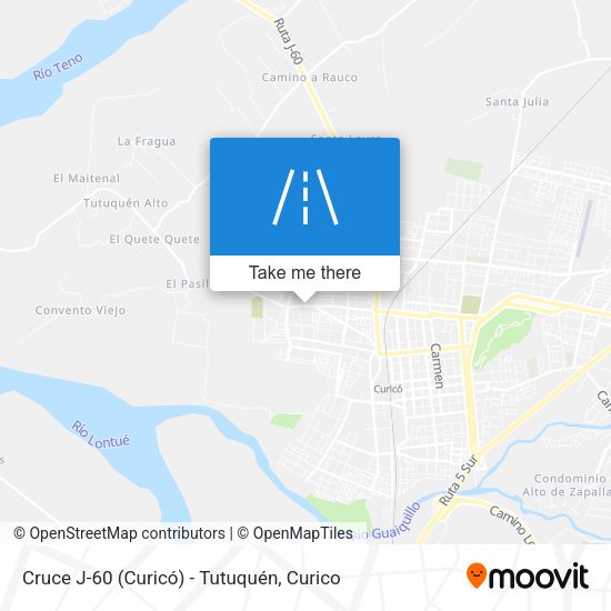 Mapa de Cruce J-60 (Curicó) - Tutuquén