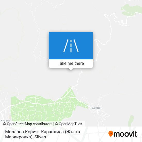 Моллова Кория - Карандила (Жълта Маркировка) map
