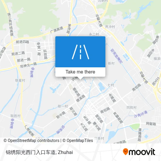 锦绣阳光西门入口车道 map
