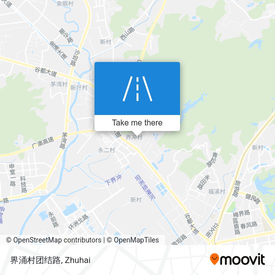 界涌村团结路 map