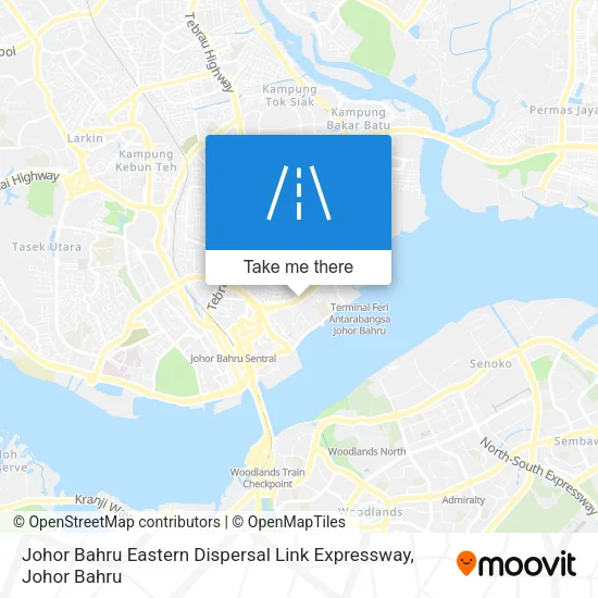 Johor Bahru Eastern Dispersal Link Expressway map