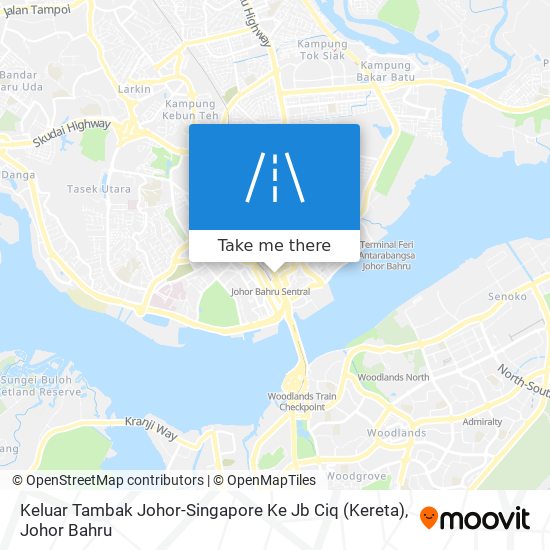 Keluar Tambak Johor-Singapore Ke Jb Ciq (Kereta) map