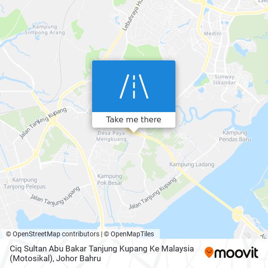 Ciq Sultan Abu Bakar Tanjung Kupang Ke Malaysia (Motosikal) map