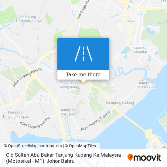 Ciq Sultan Abu Bakar Tanjung Kupang Ke Malaysia (Motosikal - M1) map
