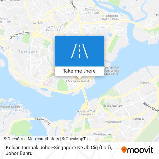 Keluar Tambak Johor-Singapore Ke Jb Ciq (Lori) map