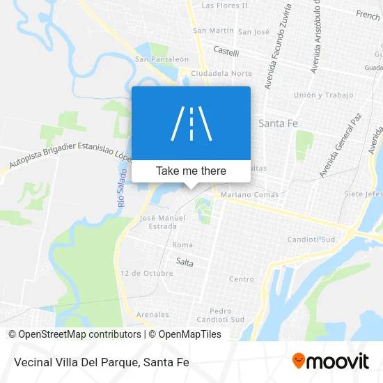 Vecinal Villa Del Parque map