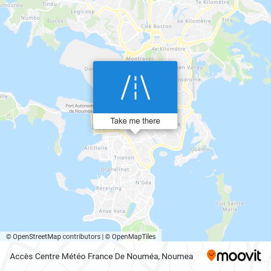 Accès Centre Météo France De Nouméa map