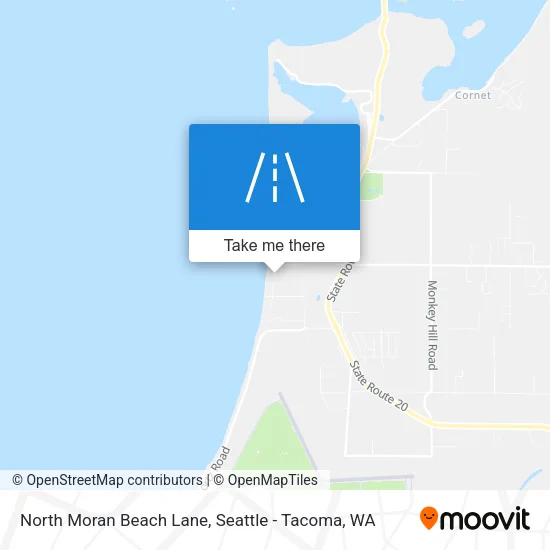 North Moran Beach Lane map