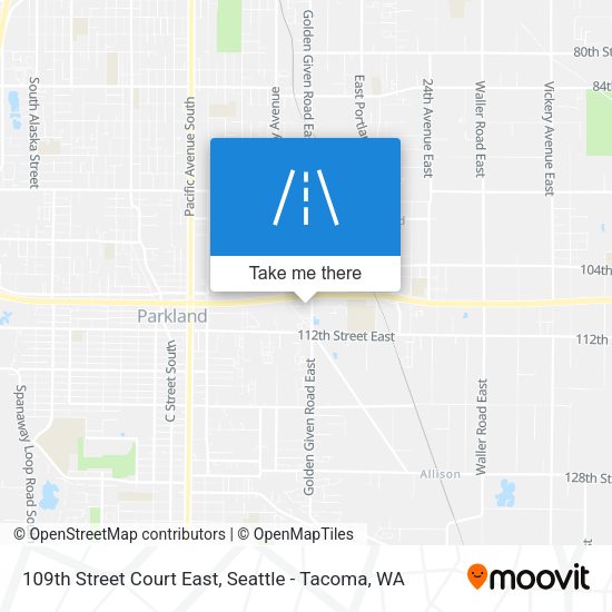 109th Street Court East map