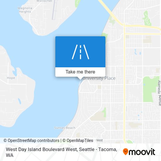Mapa de West Day Island Boulevard West