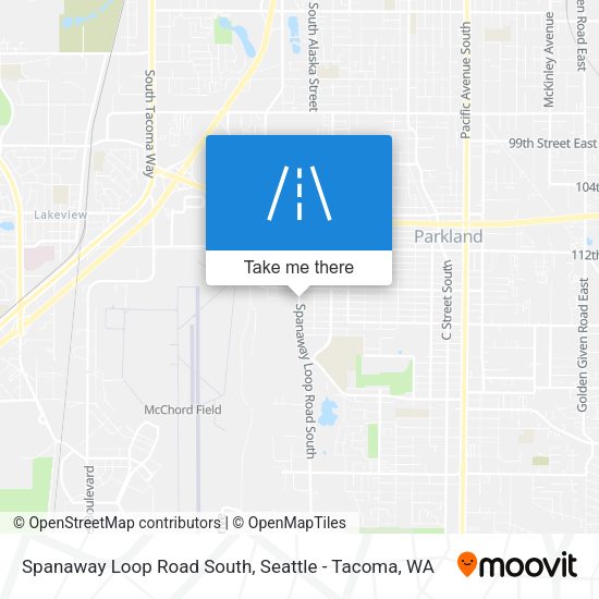 Spanaway Loop Road South map