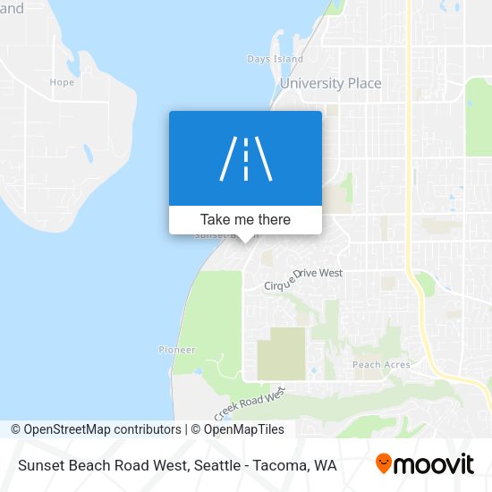 Sunset Beach Road West map