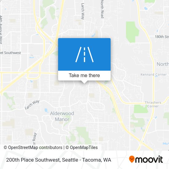 200th Place Southwest map