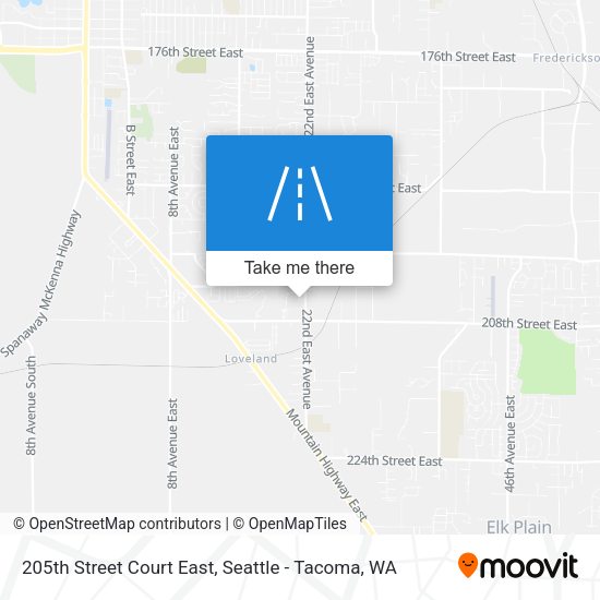 Mapa de 205th Street Court East