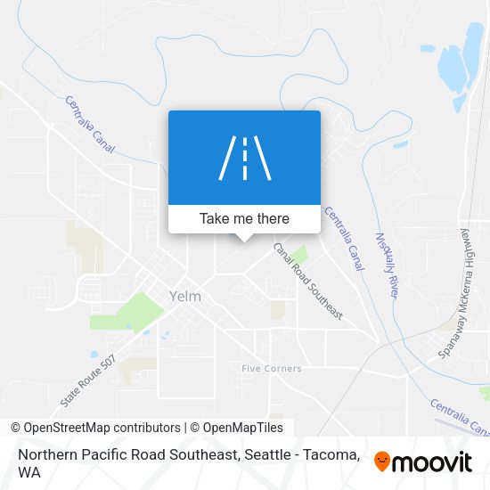 Northern Pacific Road Southeast map