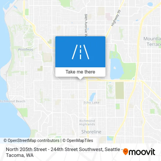 North 205th Street - 244th Street Southwest map