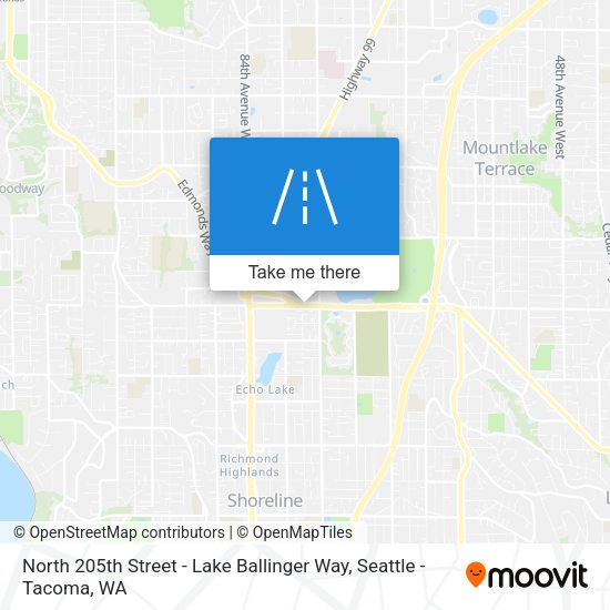 North 205th Street - Lake Ballinger Way map