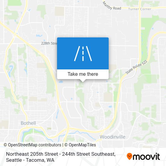 Northeast 205th Street - 244th Street Southeast map