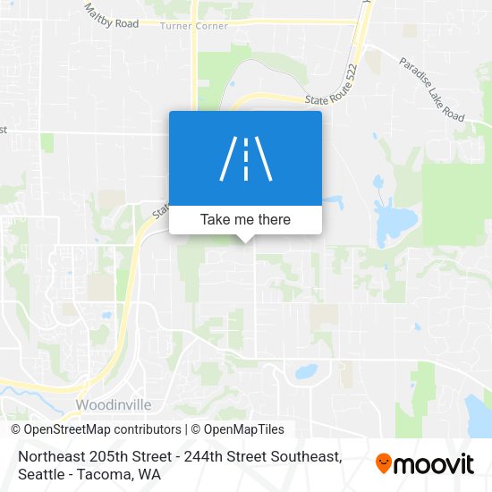 Northeast 205th Street - 244th Street Southeast map