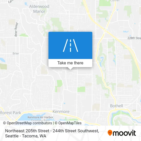 Northeast 205th Street - 244th Street Southwest map